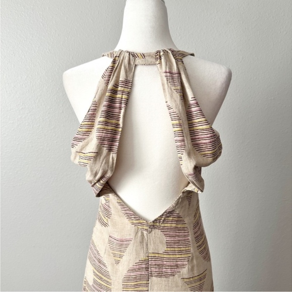 Anthropologie x Celandine NWT Retro Halter Button Front w/Slit Maxi Dress | XS - Picture 6 of 12